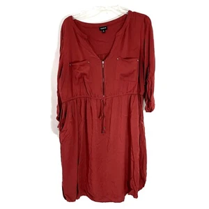 Torrid 2X (2) Ziegelrot Challis Tunnelzug Shirtkleid - Bild 1 von 7