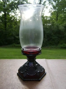 C. 1982 CAPE COD RUBY Hurricane Lamp and Globe by Avon - Never Used Orig Box No2 - Picture 1 of 10
