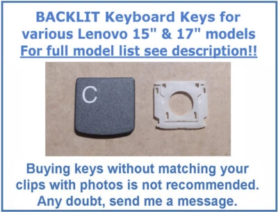 КЛАВИШИ С ПОДСВЕТКОЙ для клавиатуры Lenovo различные модели 15 дюймов и 17 дюймов СЕРЫЕ США английский TYPC05 - Изображение 1 из 4