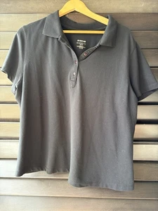 Avenue Shaped Fit 22 Black Polo Short Sleeve Shirt - Picture 1 of 5