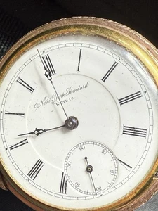 1894 New York Standard Watch Co. 7 Jewel Gold Pl 3/ 4 Pocket Watch 545898 G44 - Picture 1 of 11