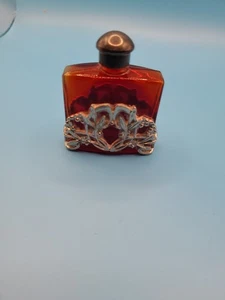 ANTIQUE GLASS RED PERFUME BOTTLE WITH FILIGREE ART NOUVEAU Style - Picture 1 of 5