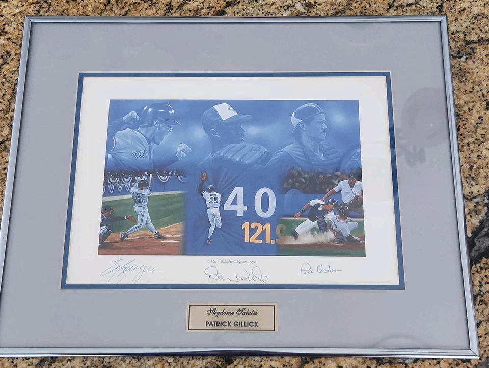 Pat Gillick '92 Toronto Blue Jays Serie Mundial GM Firmado Devon White Ed Sprague Foto 1 de 4