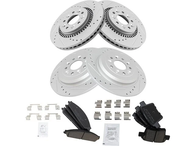 Kit de pastillas de freno y rotor delanteras y traseras TRQ 47YY92F para Ford Taurus X 2008-2009 Foto 1 de 1