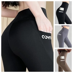 Women Leggings with Pocket High Waist Jogging Capri Pants Body Shaper For Women - Picture 1 of 20