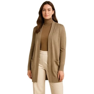 Michael Kors Metallic Gold Knit Duster Cardigan Long Open Front  M holiday 65-17 - Picture 1 of 17