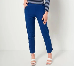 Isaac Mizrahi Live! Pantalones de tulipán elásticos Petite 24/7 Royal Navy 28W nuevos - Imagen 1 de 1