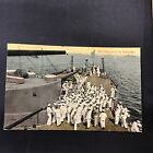 1918 Mail Hour on a US Battleship WW1 Military Ship Postcard Post Card
