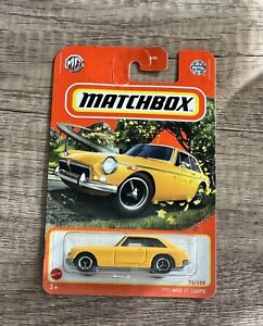 Matchbox Yellow 1971 MGB GT Coupe 73/100 Die-Cast “NEW” Free Shipping
