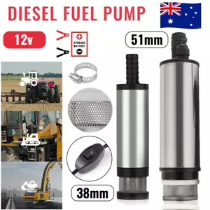 Aluminium 12V Diesel Fuel Pump Submersible Transfer Water Oil Vessel Car Auto AU - Picture 1 of 14