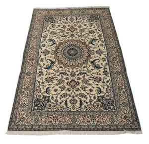 Nain mit Seide 261 x 160 cm feiner Orientteppich Perser handgeknüpft Beige, Neu  - Bild 1 von 10