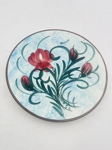 Vintage Hand Painted Red Tulip Floral Ceramic Plate - Picture 1 of 5