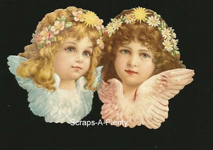 German Embossed Victorian Style Scrap Die Cut-Lrg Christmas Easter Angels BK5172 - Picture 1 of 1