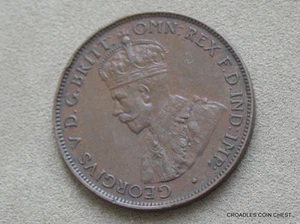 1936 HALFPENNY SCARCER IN CONDITION COIN 8 PEARLS FULL DIAMOND PREDECIMAL #GGLA6 - Picture 1 of 8
