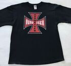 BUDWEISER Beer Maltese / Iron Cross Mens XL Biker T-Shirt Black & Red SS Tee