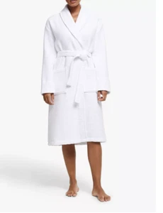 Waffle Spa Robe/Dressing Gown Unisex White John Lewis RRP £59.00 CA2 - Picture 1 of 8