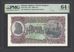 Albania 1000 Leke 1957 P32a Uncirculated Grade 64 - Picture 1 of 2