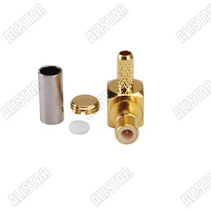 SMB Male Plug Right Angle Crimp connector for LMR100 RG316 RG174 cable - Picture 1 of 3