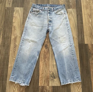 Levi's 501xx Made in USA Blue Jeans (501-0000) Size W28 L22.5 Distressed -READ - Picture 1 of 19