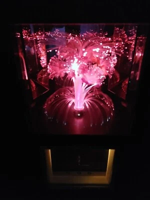 Reloj Flor Fibra Óptica STAREX Vintage Lámpara Movimiento Giratoria Taiwán Probado Foto 1 de 4