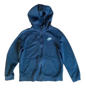 Black Nike Big Kids Sportswear Club Fleece Full-Zip Hoodie Size M Medium - Picture 1 of 3