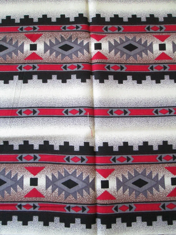 IMPRESIÓN INDIA NAVAJO - Gris/Tostado/Negro/Rojo - Tela de algodón Fat Quarter - 720 Foto 1 de 1