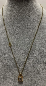 Y2K Juicy Couture goldfarben Schloss Halskette Krone Charm Vintage 2000er 18 Zoll - Bild 1 von 5