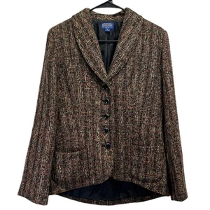 Pendleton braun mehrfarbig Damen Tweed Blazer Anzug Jacke Größe 10 - Bild 1 von 10