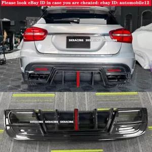 Fit For 2015-2019 Mercedes Benz X156 GLA45 Carbon Fiber Rear Bumper Lip W/Light - Picture 1 of 16