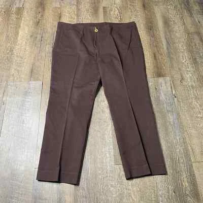 Tory Burch Pants Womens 8 Brown Straight Leg Flat Front Mid Rise Cropped Casual - Image 1 of 4