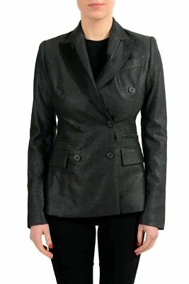 Blazer para mujer Just Cavalli de lana gris brillante doble botonadura US S IT 40 Foto 1 de 4