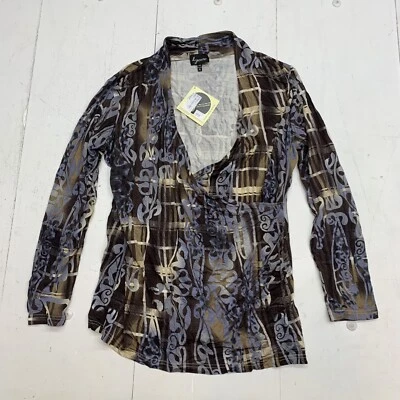 Lynn Ritchie Womens Brown multicolor Long sleeve blouse size XL - Image 1 of 4