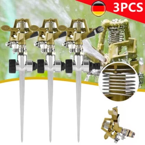 3X Metall Rasensprenger Impulsregner Kreisregner Rasen Garten Sprenger Sprinkler - Bild 1 von 12