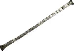 Vintage 9mm Clasper Ladies Wristwatch Band Rare White Gold Filled Engraved Style - Picture 1 of 5