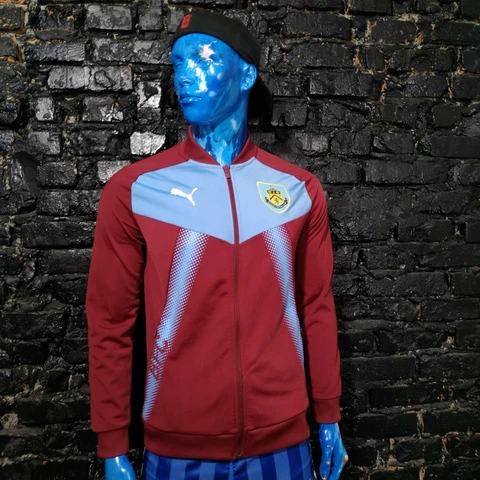 Burnley The Clarets Training Jacket With Zipped Burgundy Puma Polyester Mens M Cover