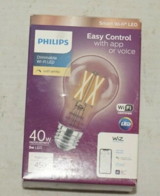 Philips 40W Equiv. LED Dimmable Smart Wi-Fi Wiz Connected Wireless In Amber - Image 1 of 4