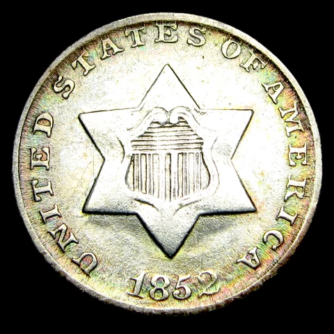 1852 Silver Three Cent Piece 3cp ---- Stunning Type Coin ---- #XD578 Cover