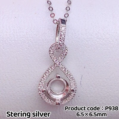 Colgante plata 925 ajuste vacío, hágalo usted mismo ajuste en blanco, Foto 1 de 4