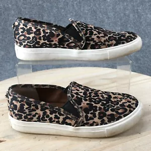 Steve Madden Shoes Womens 7 M Symba Animal Print Slip On Loafer Brown Fabric - Picture 1 of 17