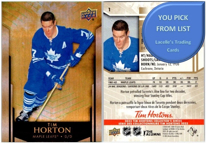 2023 Upper Deck Tim Hortons Legends Hockey Base Cards - U-Pick From List - Image 1 of 1