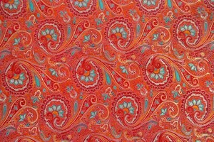 Faux Silk Brocade (Colorful Paisley) Jacquard Damask Kimono Fabric Material BL18 - Picture 1 of 24