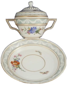 KPM Berlin Porcelain Kurland Decor 41 Lidded Cup & Saucer Porzellan Tasse #3 - Picture 1 of 7