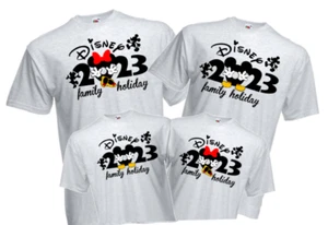 Matching Family Disney Holiday T Shirts 2025 Grey holiday travel tops vacation - Picture 1 of 3