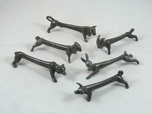 6 Jugendstil-Messerbänke / -bänkchen, sehr schöne Tierdarstellungen - Bild 1 von 7