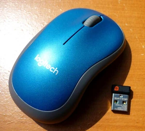 Logitech M185 Wireless Optical Mouse w/ Unifying Receiver Metallic Blue & Gray - Picture 1 of 5