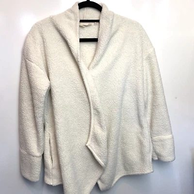 Soft Surroundings Womans Fleece One Snap Wrap Jacket Size Small Cream - Image 1 of 4