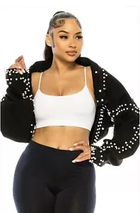 Bolero Faded Black Denim Jacket - Picture 1 of 3