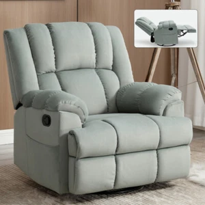 Multicolor Manual Recliner Chair w/ Rocker and Swivel in Fabric for Living Room - Picture 1 of 60