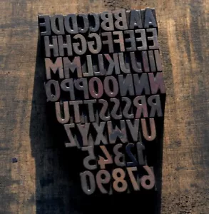 A-Z alphabet 18mm letterpress wooden printing blocks wood type printer old rare* - Picture 1 of 2
