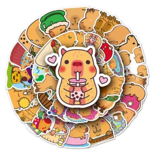 50Pcs Cute Animal Stickers Pack Capybara Stickers Waterproof Decal For Phone Cup - Picture 1 of 12